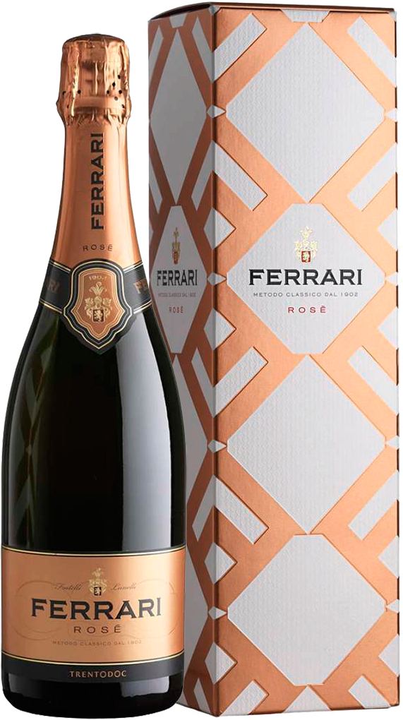 VinoCape Игристое вино Ferrari Rose Brut в подарочной упаковке