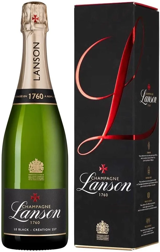 VinoCape Шампанское Lanson, "Le Black Creation 257" Brut, в подарочной упаковке